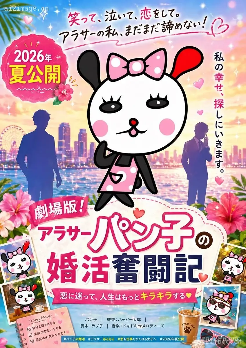 可爱的日系浪漫喜剧电影海报
