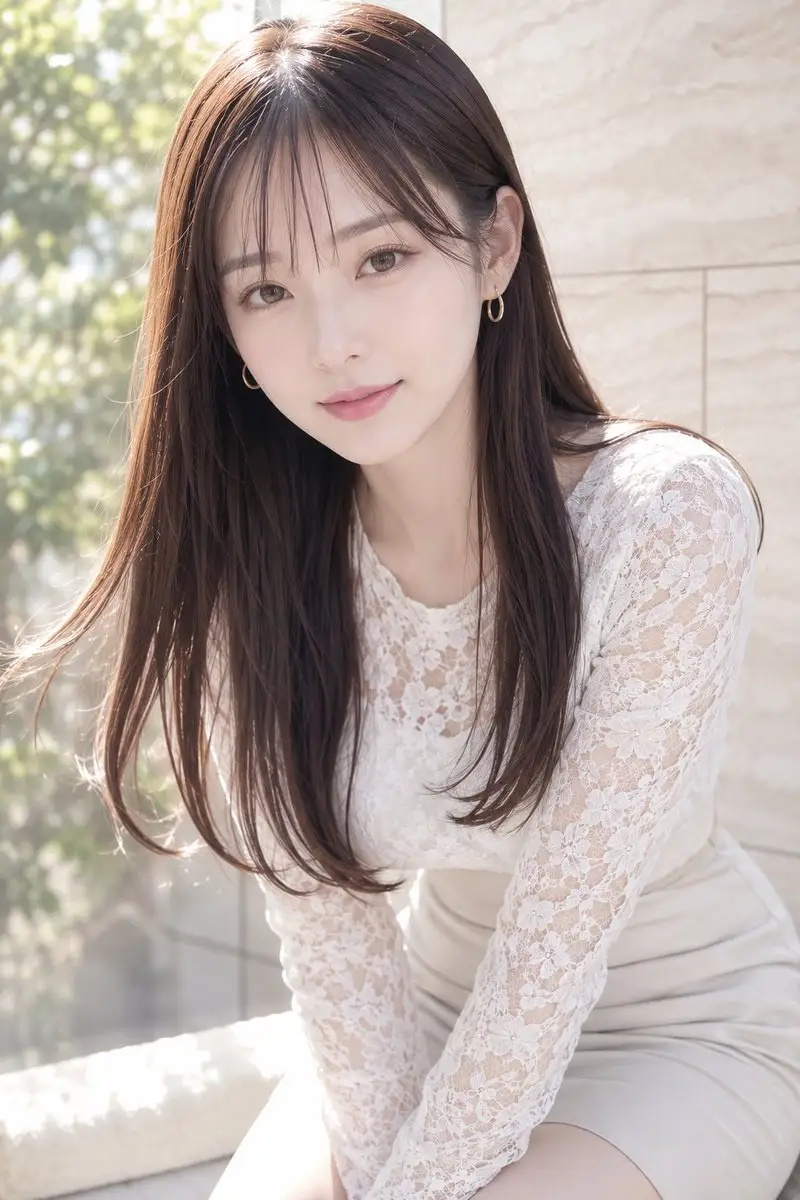 Soft Window Portrait with Lace Outfit
