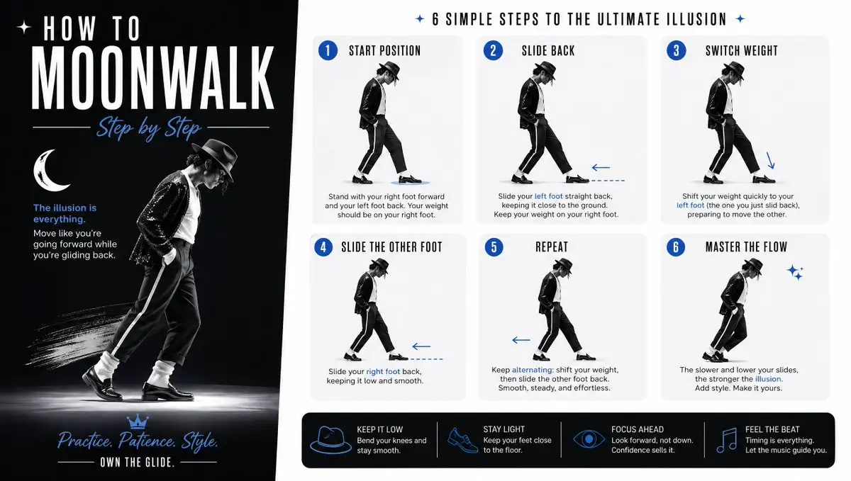 Moonwalk Step-by-Step Tutorial Poster