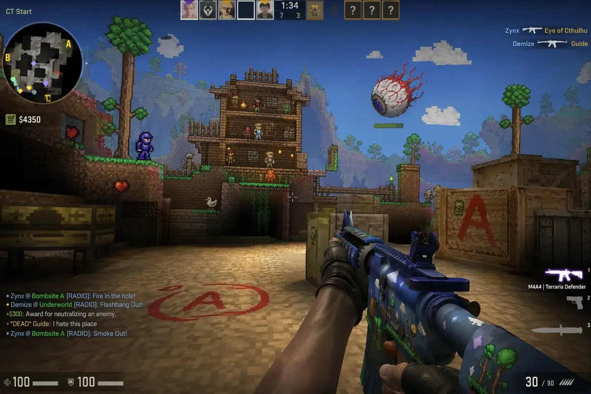Counter-Strike x Terraria Screenshot Mashup