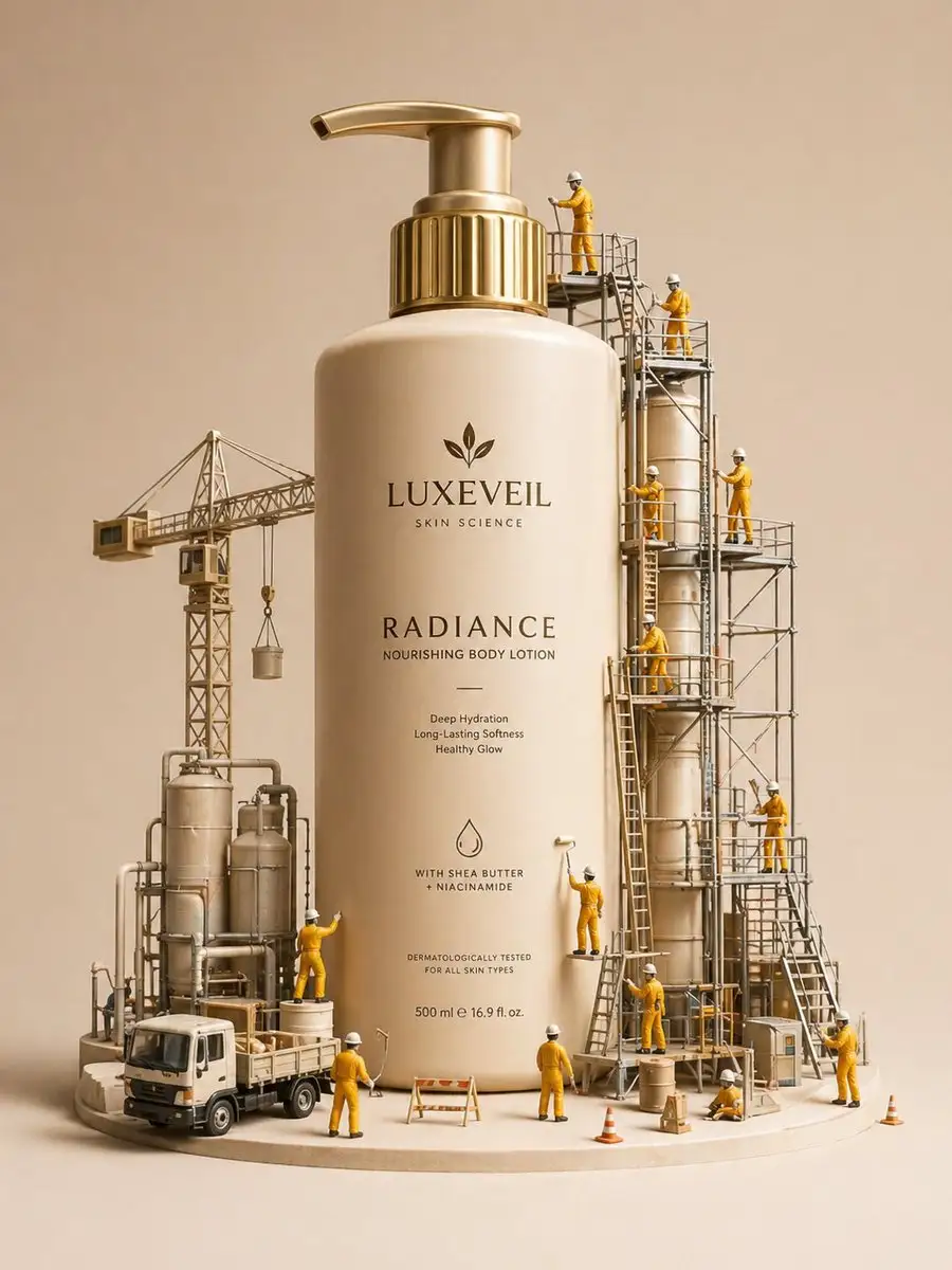 E-commerce Main Image - Miniature Diorama Skincare Advertisement