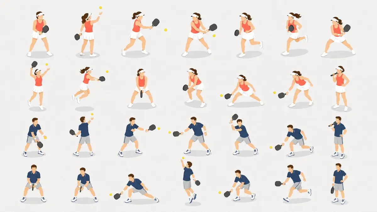 Pickleball Player Pose Set