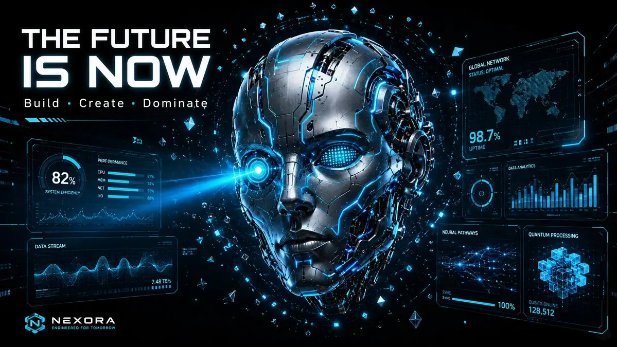 Futuristic Robot Tech Poster
