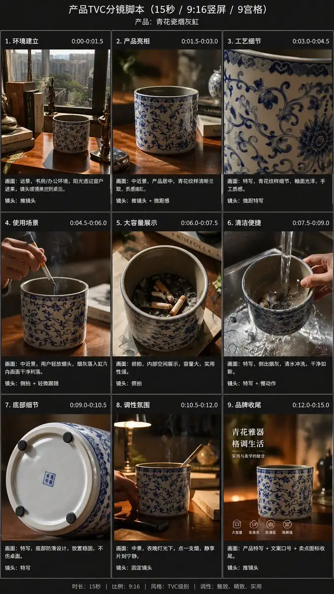 E-commerce Main Image - 9-Panel Product TVC Storyboard