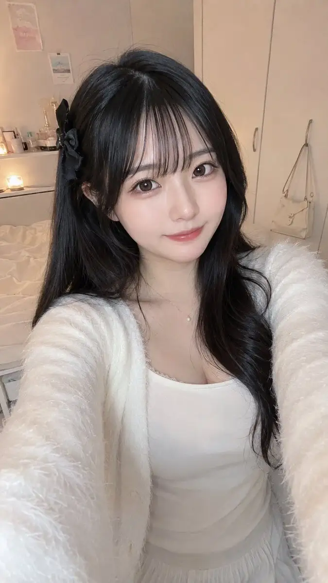 Cozy Bedroom Selfie Portrait