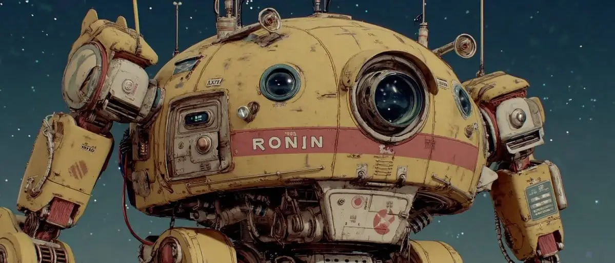 RONIN黄色侦察机器人:深空星云下的电影级3D渲染
