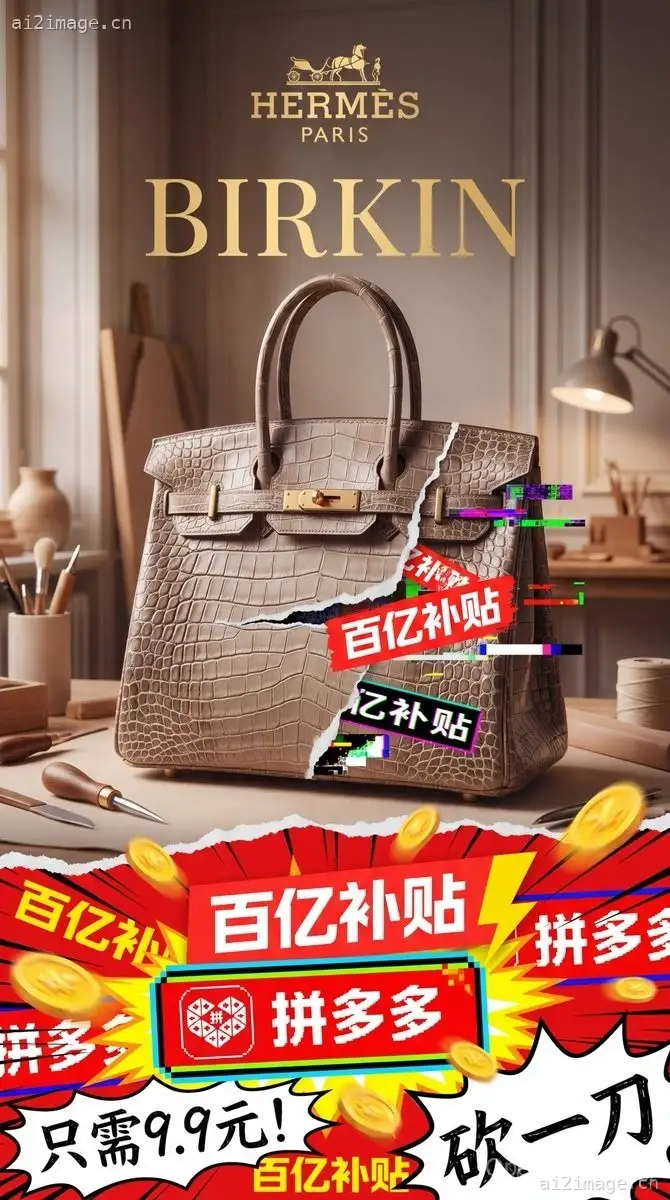 奢侈品包袋与折扣乱象碰撞海报