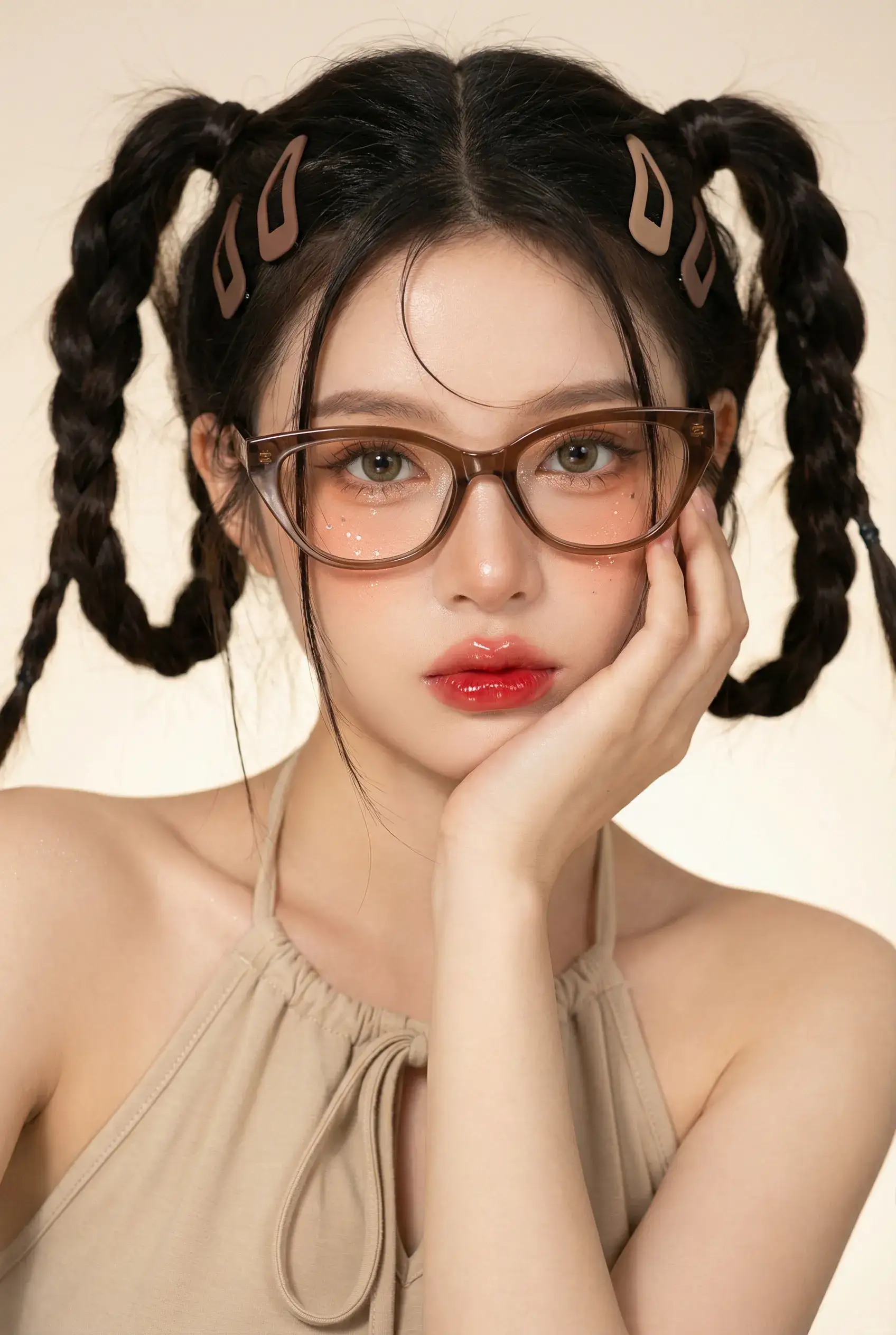 K-Fashion 辫子眼镜时尚人像