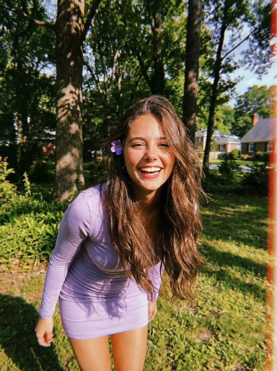 陽光花園中歡樂的女性,復古美學