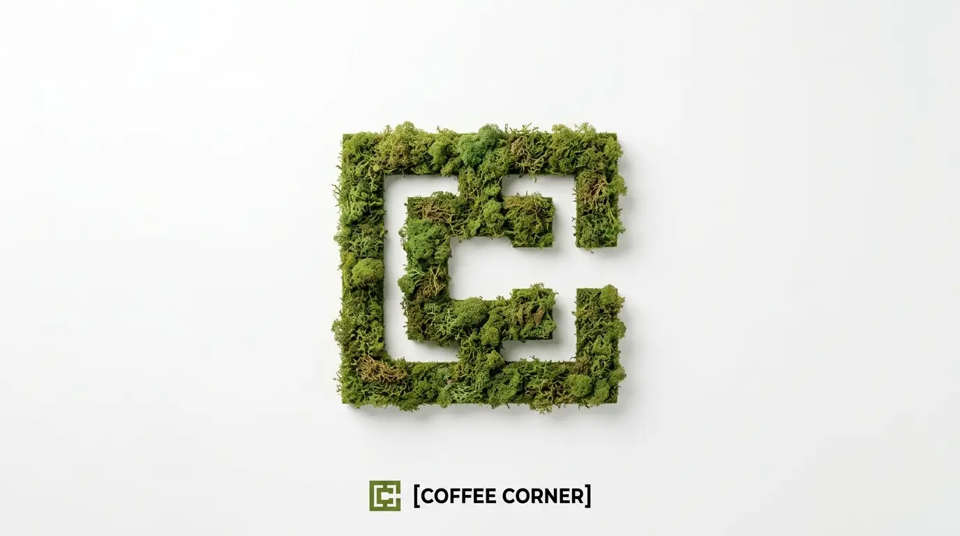 白色背景上的苔藓纹理品牌标志图标