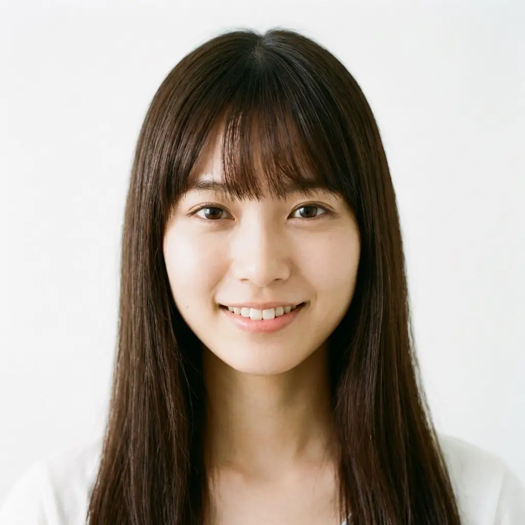 日本年轻女性脸部特写