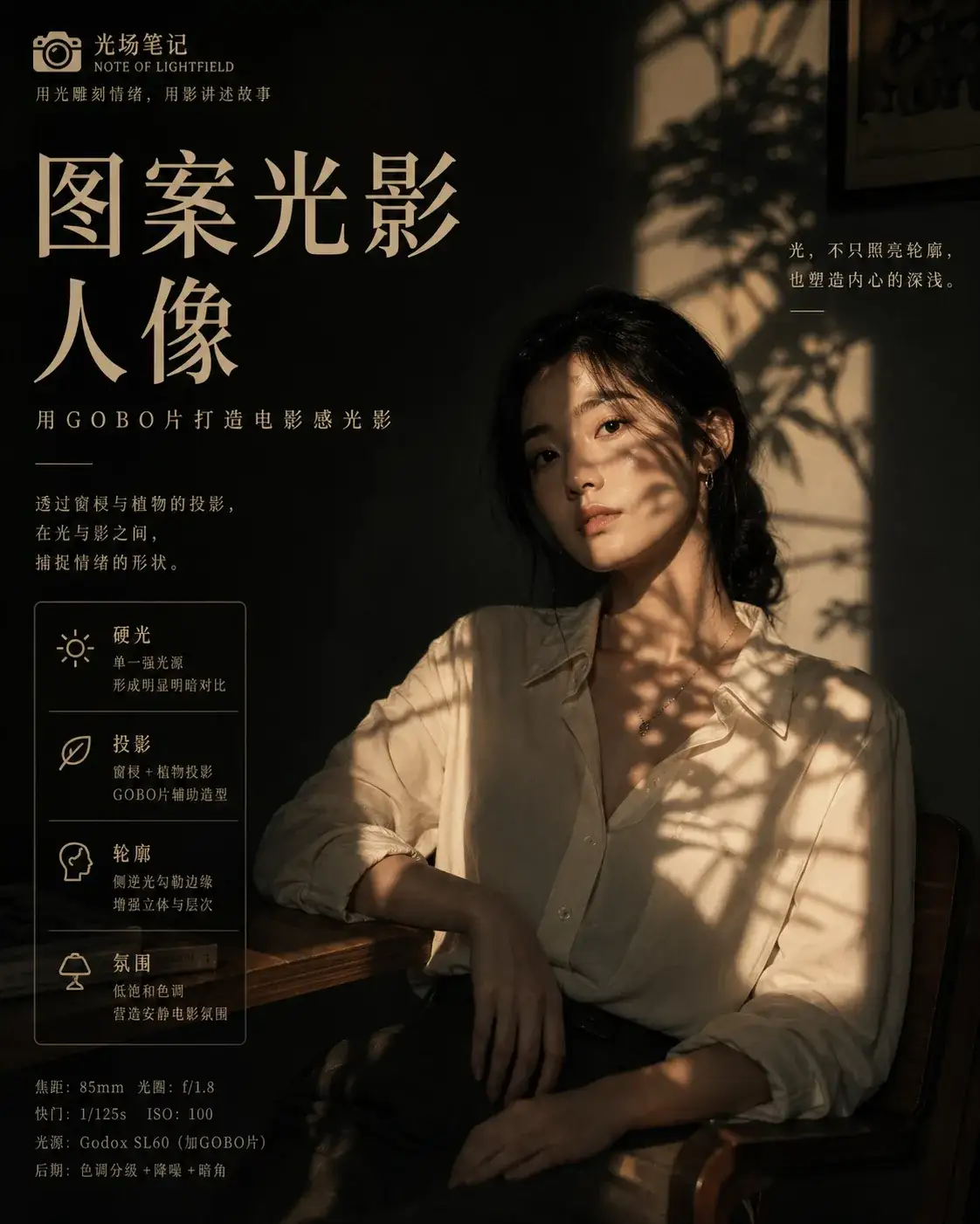 图案光影电影感人像