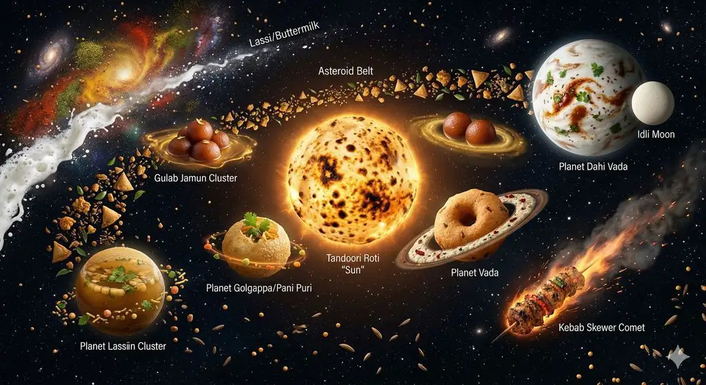 深空中的印度街头美食太阳系
