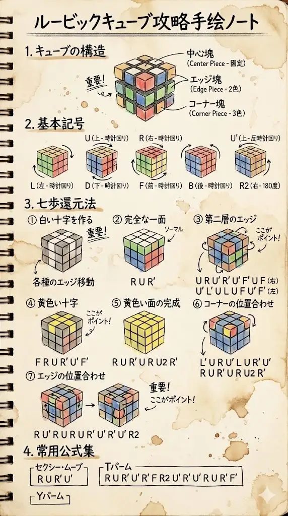 魔方教程手绘笔记(日文版)