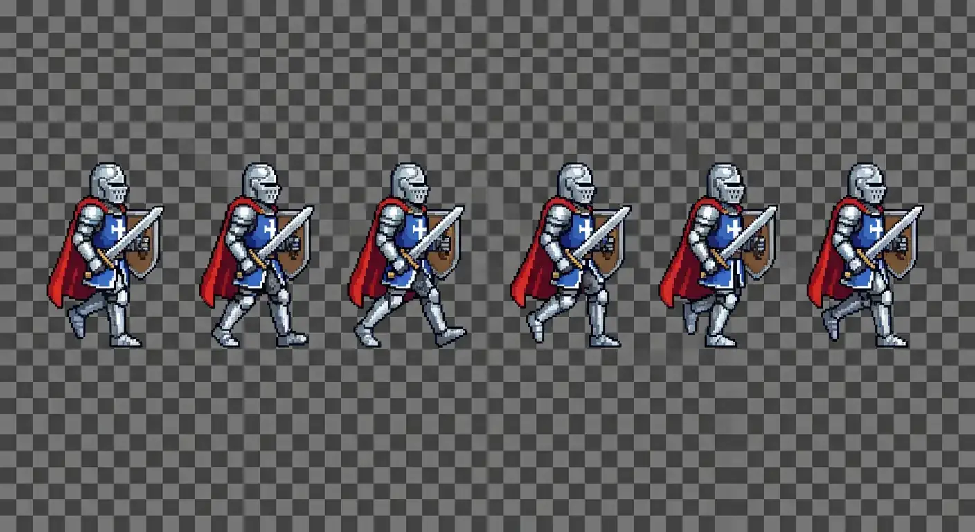 角色行走序列帧 (Character Walk Cycle)