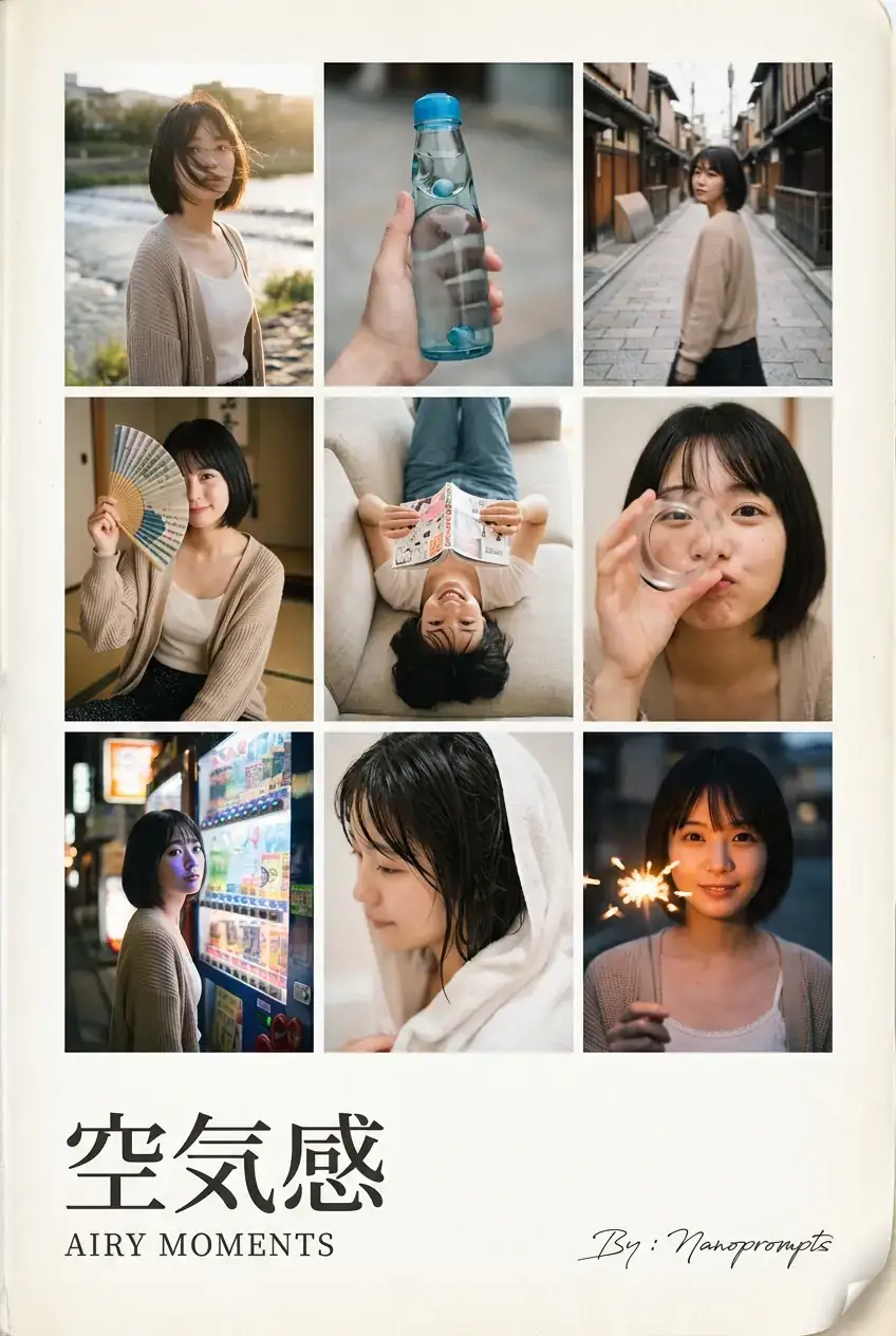 空气感时刻:日系写真集 9 宫格布局设计