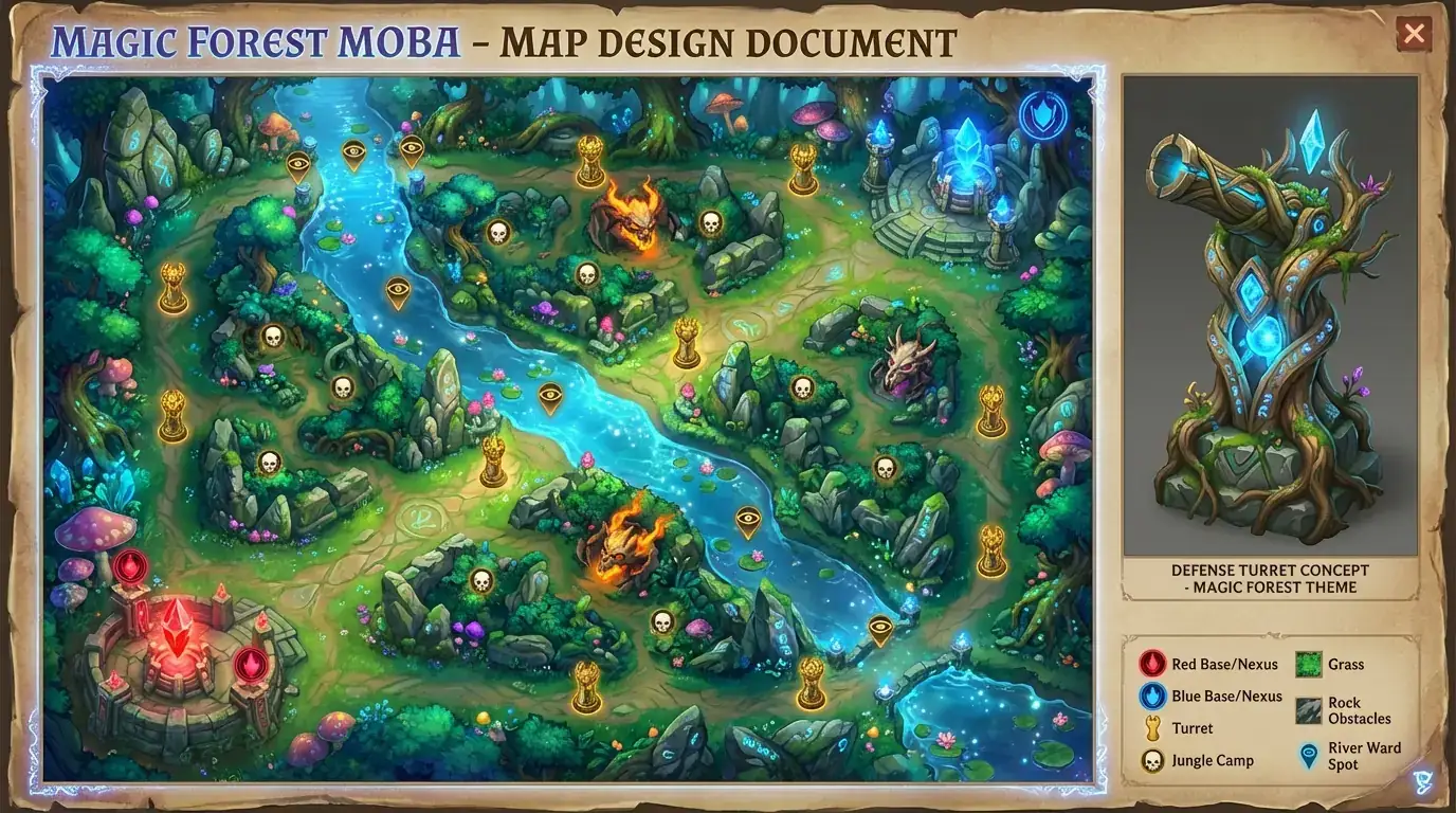 5v5 MOBA 经典三路竞技地图 (Classic 3-Lane)
