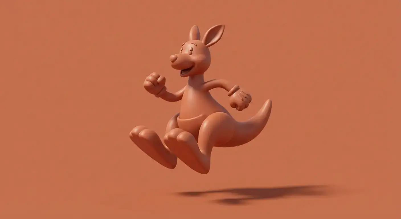 3D橡胶管袋鼠角色俏皮设计