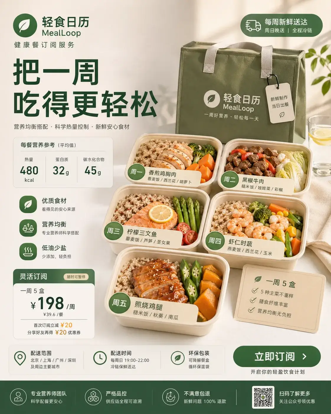 轻食日历健康餐订阅广告