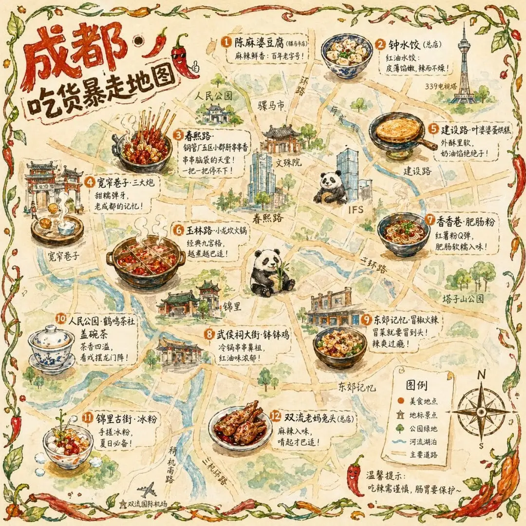 手绘城市美食地图 | 吃货暴走指南