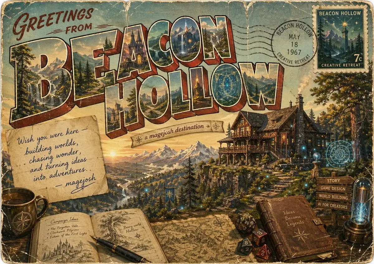 复古奇幻明信片:Beacon Hollow 创意之旅