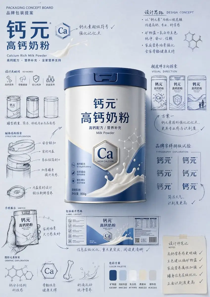 手绘包装方案项目海报设计
