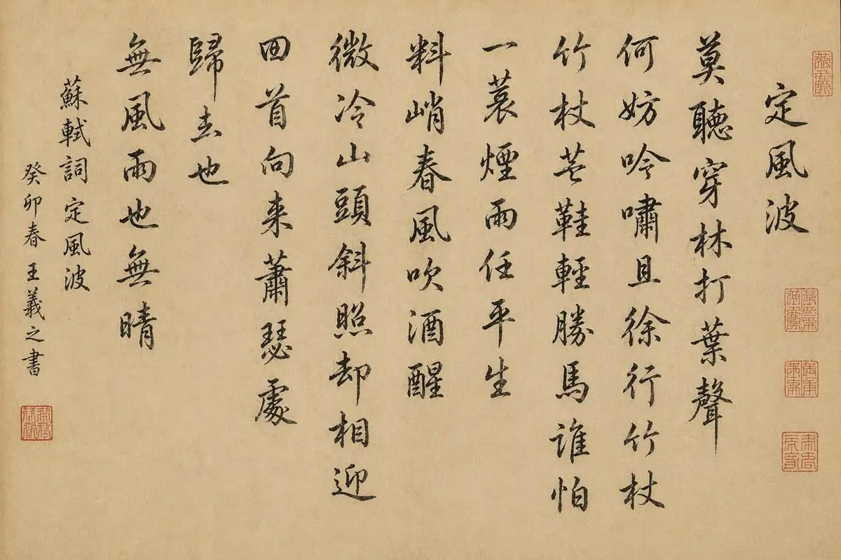古纸书法卷轴:宋代风骨行书再现