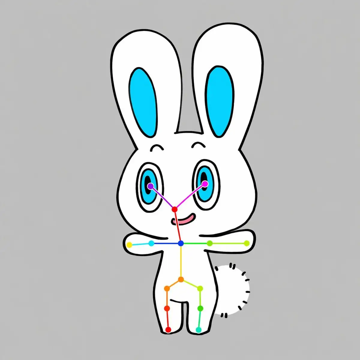 Q版兔子OpenPose姿态参考图