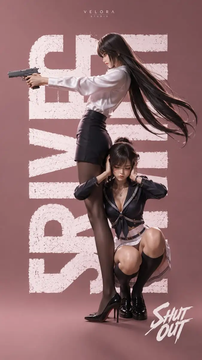 粉色极简 · 女特工时尚海报CG视觉