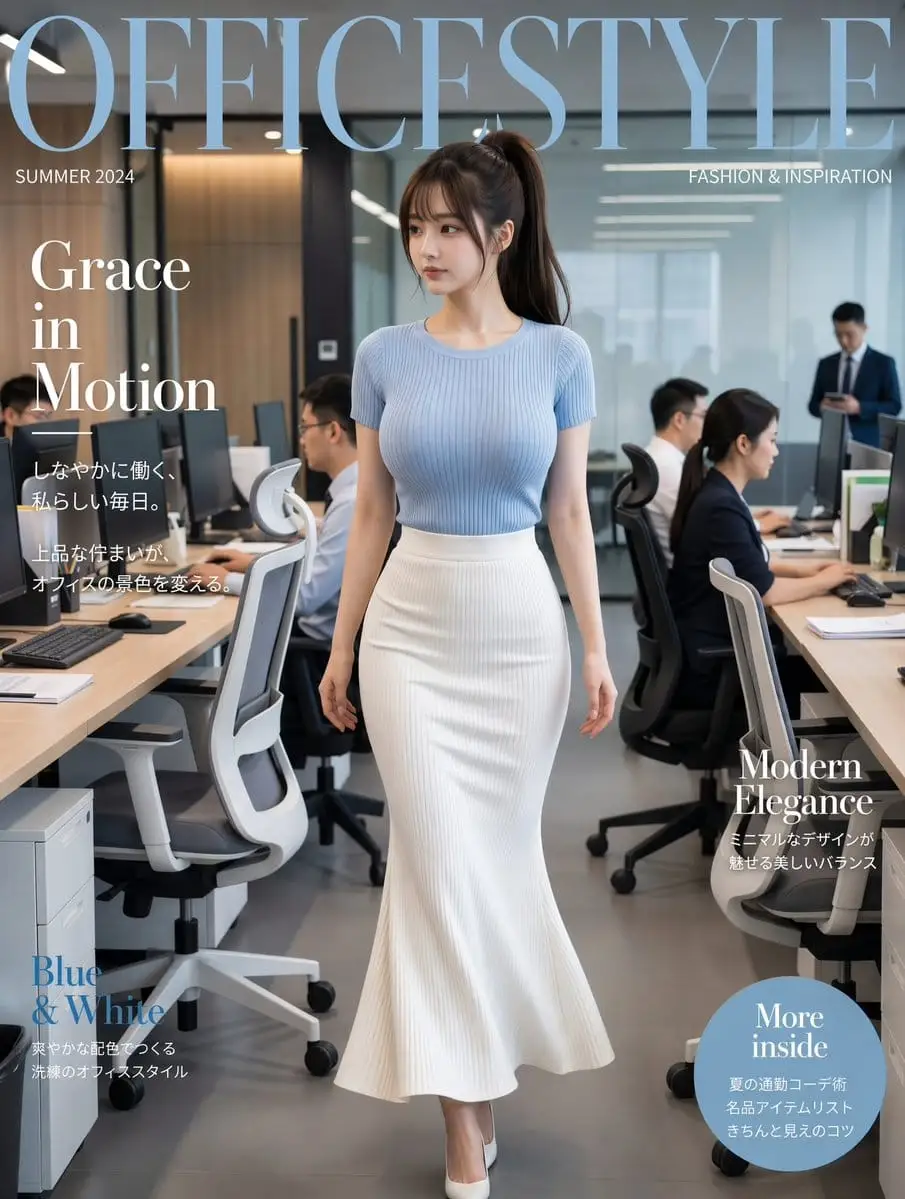 办公室时尚杂志封面AI生成