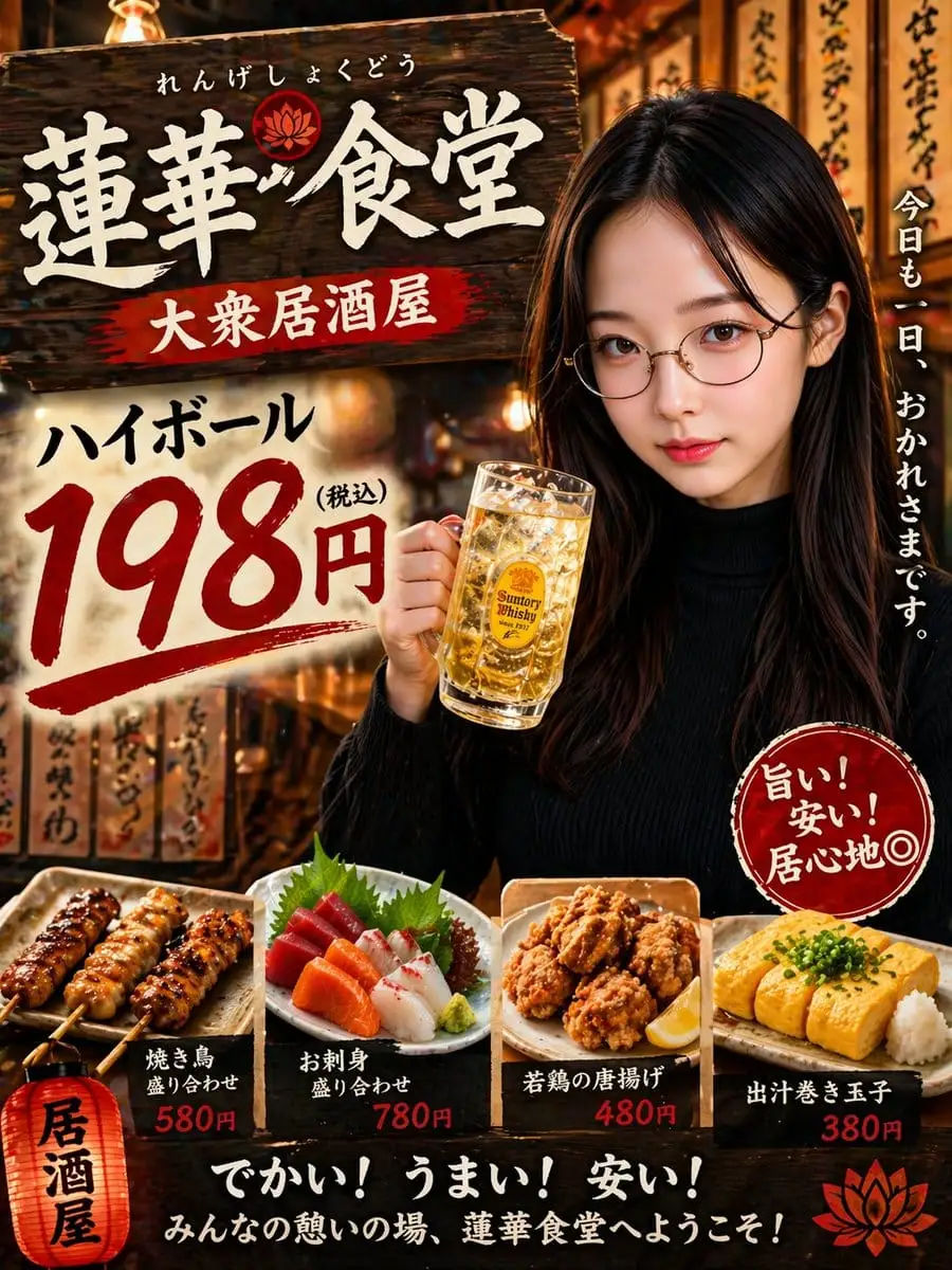 日式居酒屋Highball海报·昭和风宣传设计