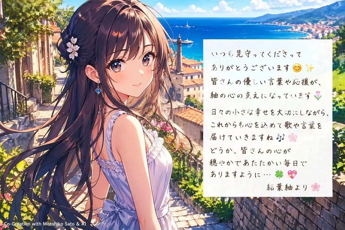 海风与信件:动漫少女的温柔问候