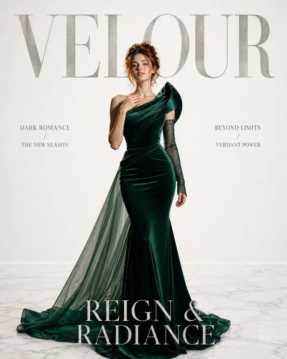 VELOUR祖母绿高定:暗黑奢华封面大片