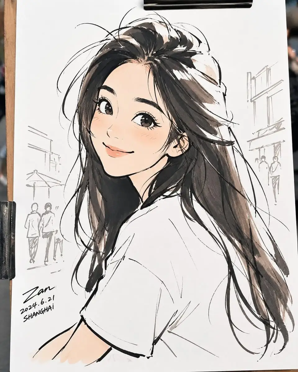 街头风极简漫画肖像 | 照片秒变夸张线条画