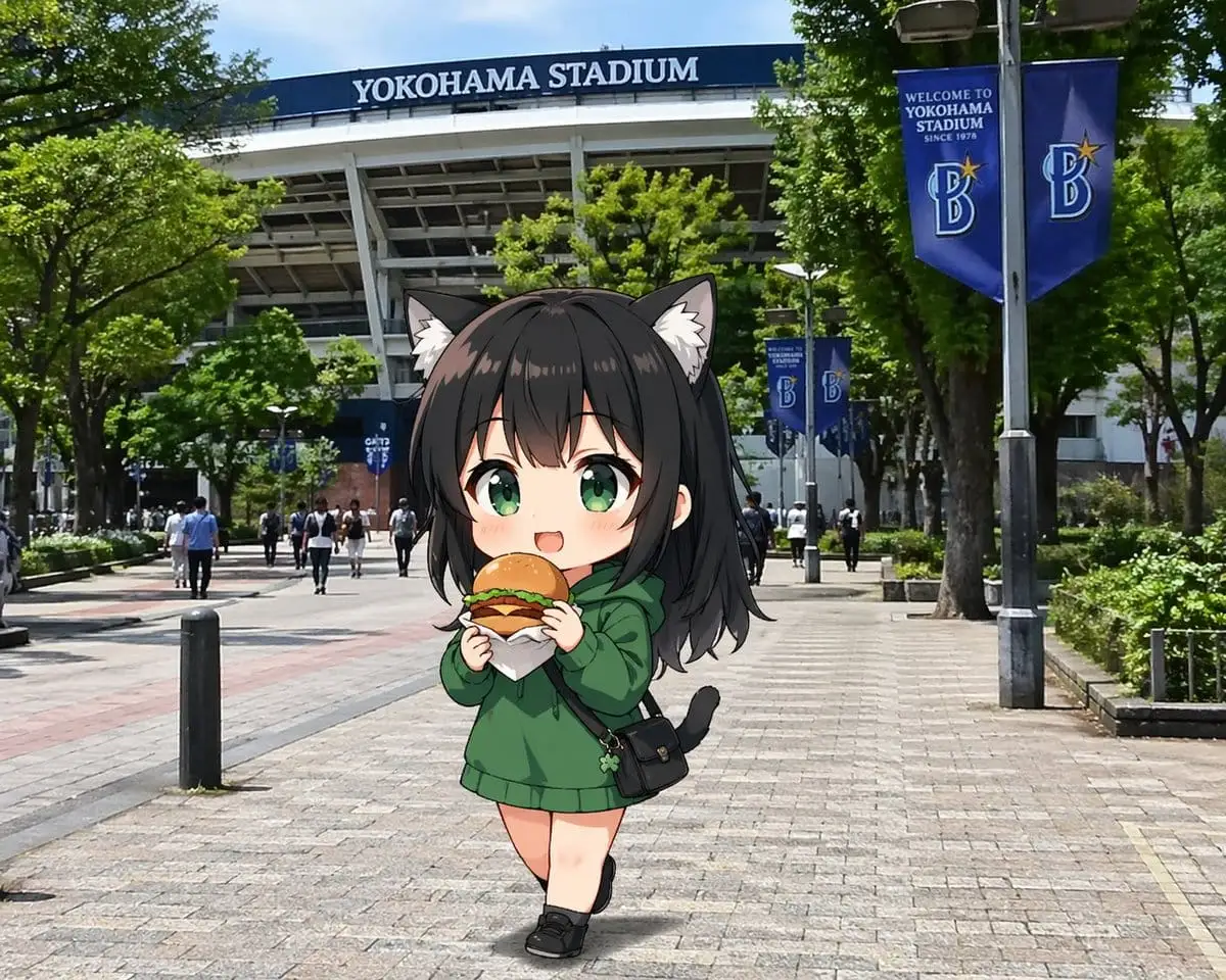 Q版猫娘漫步横滨体育场·街拍合成