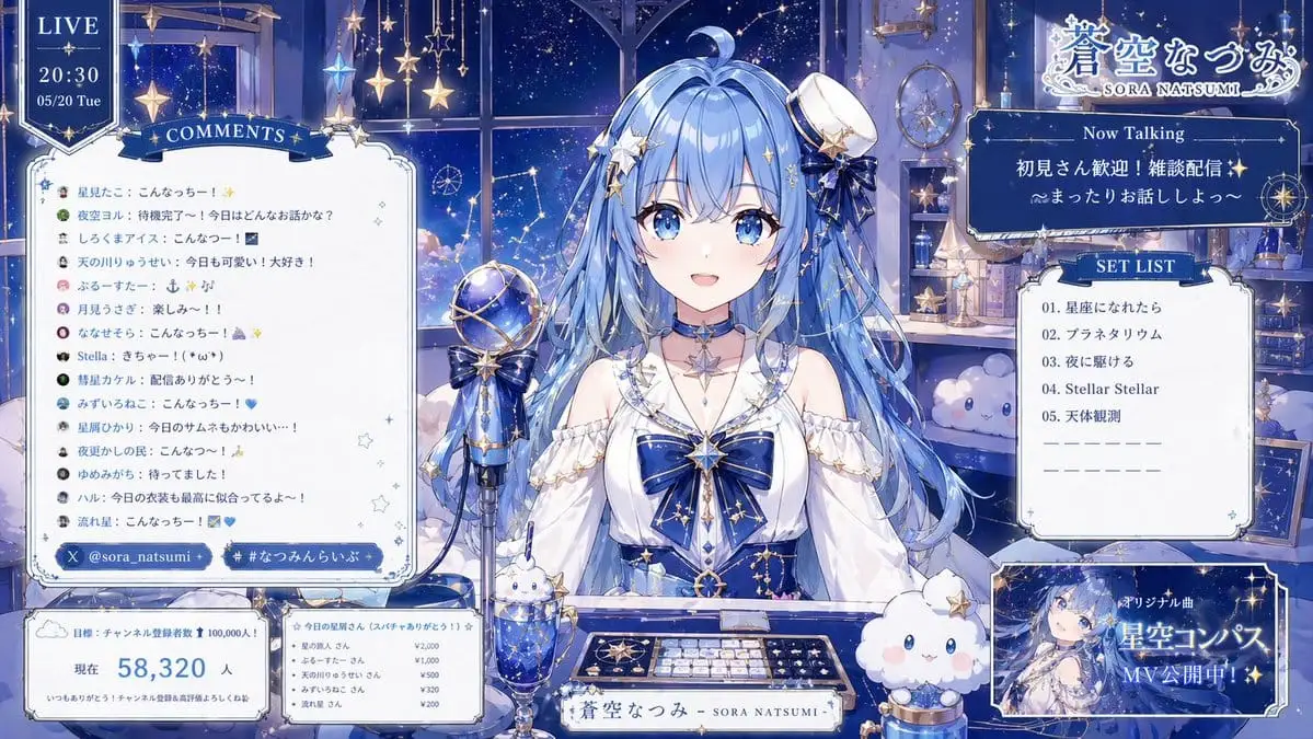 VTuber星空直播界面插画生成器
