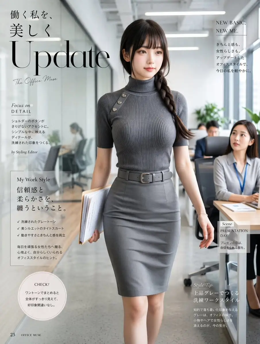 日式职场时尚杂志封面设计 | 精致穿搭大片
