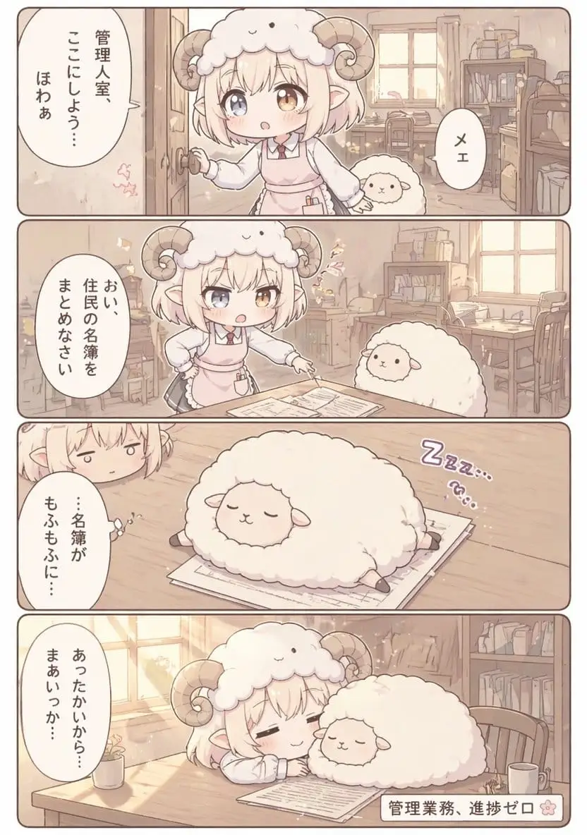 羊角少女×绵羊同事:办公室四格漫画生成器